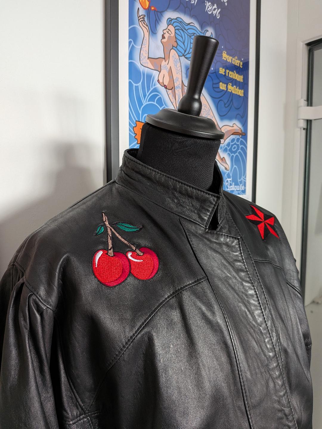 la veste tatouee cuir vintage