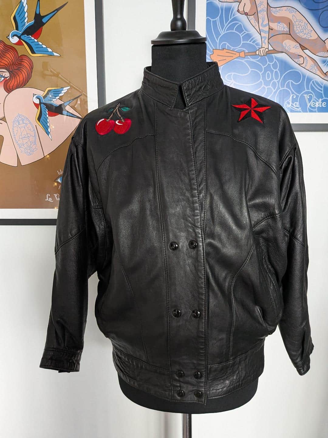 la veste tatouee cuir vintage